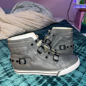 UES studded high top shoes